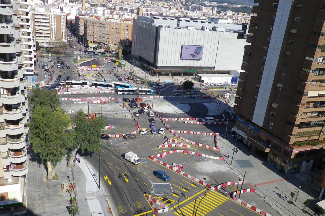 La zona de obras de El Perchel de metro de Málaga.