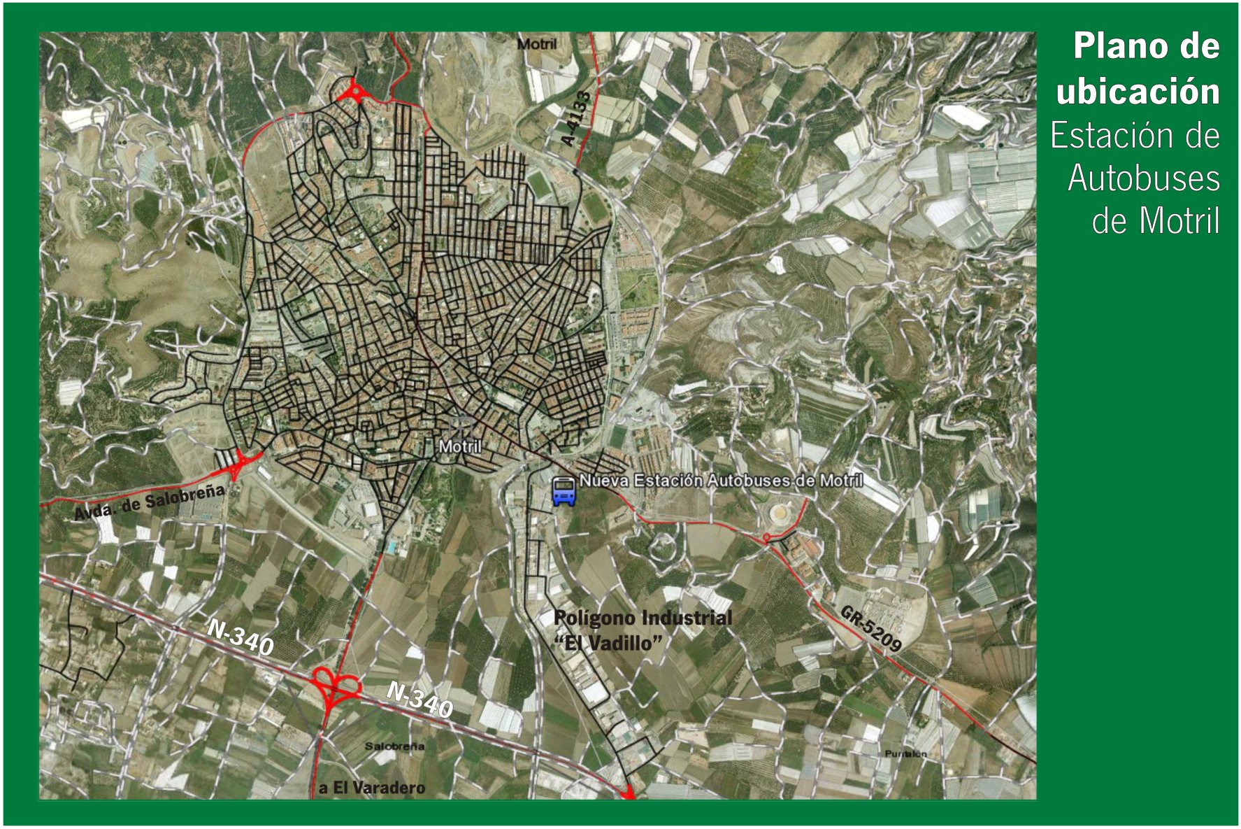 La parcela de la futura Estación está ubicada al sureste de la localidad, en una zona estratégica de salida y entrada a la futura Autovía del Mediterráneo.
